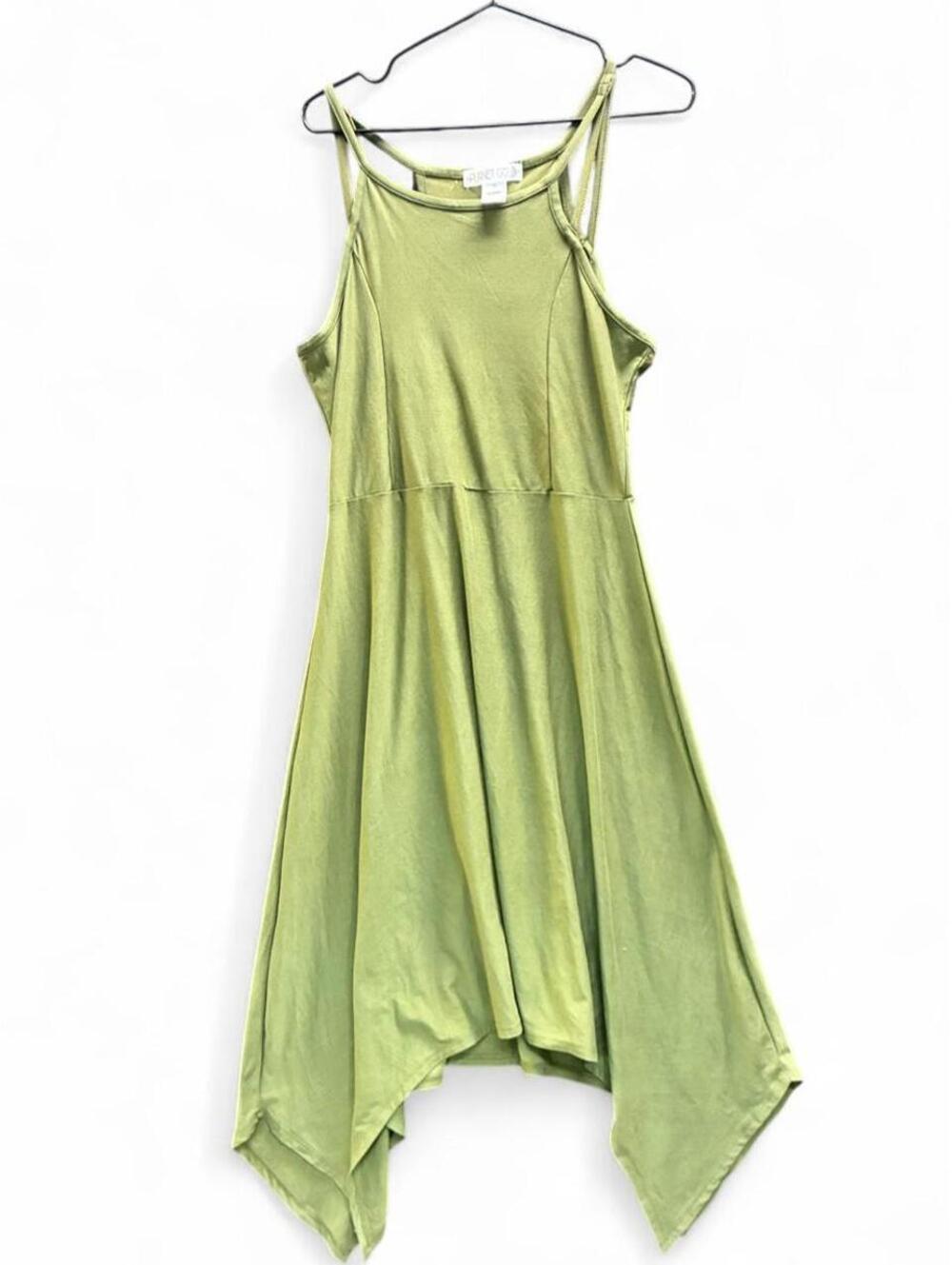 Planet Gold Green Asymmetrical Dress